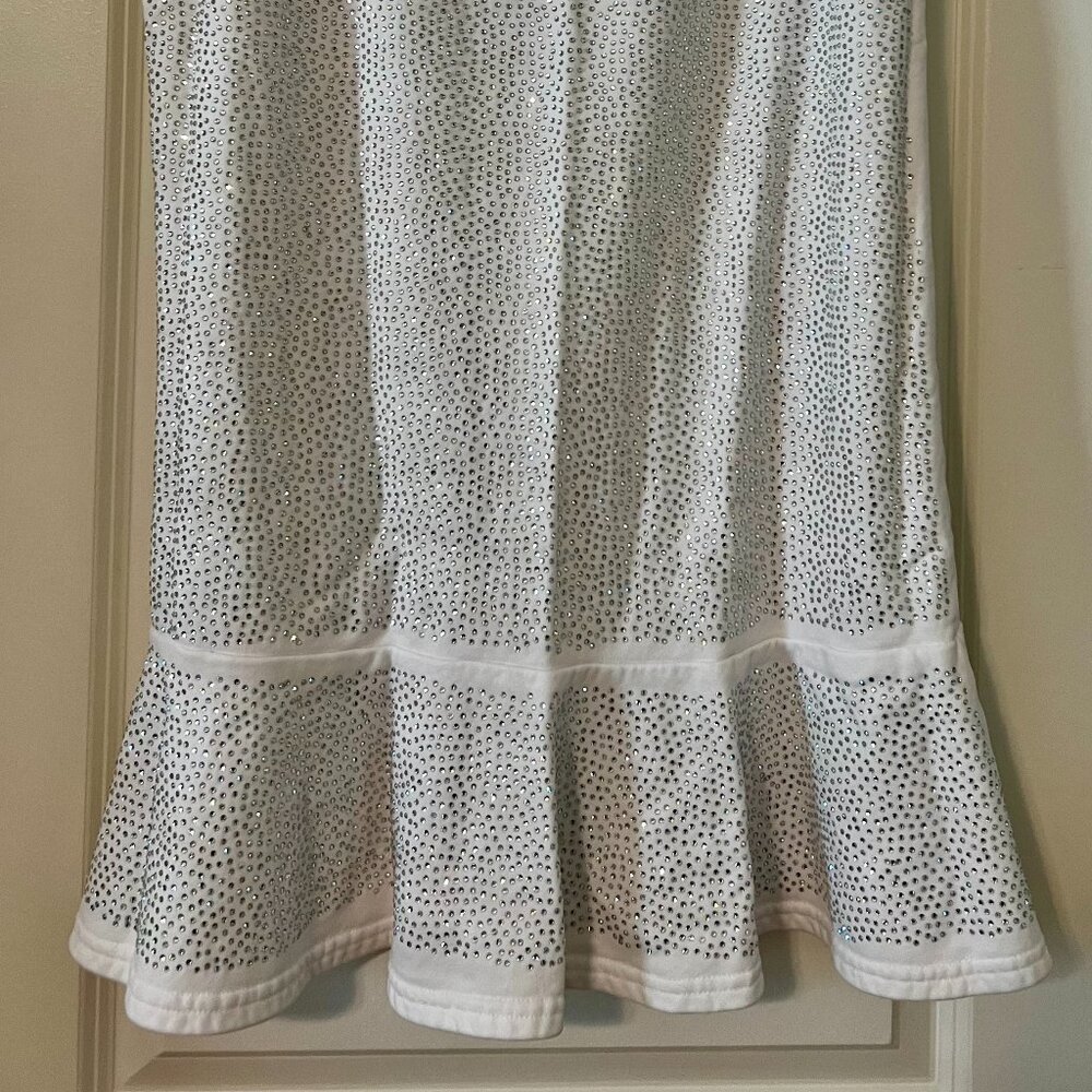 👑 Queen of Sparkles White Rhinestone Sleeveless Dress – XS - Picture 4 of 5